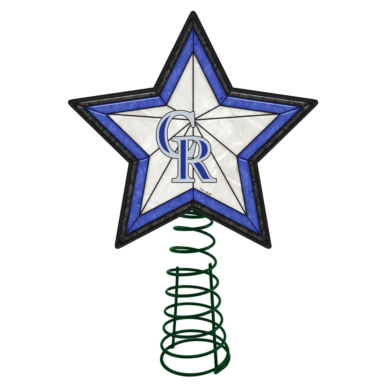 The Memory Company 10" Lighted Blue and Black Star MLB Colorado Rockies Christmas Tree Topper